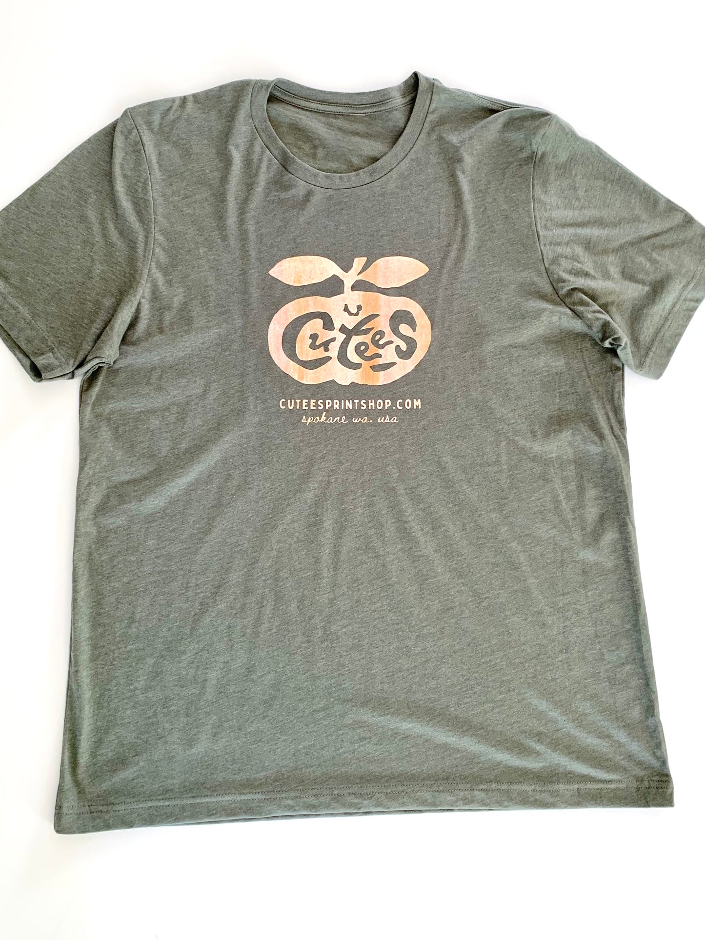 Cutees Original Logo Tee in Olive Heather, Every-body Fit