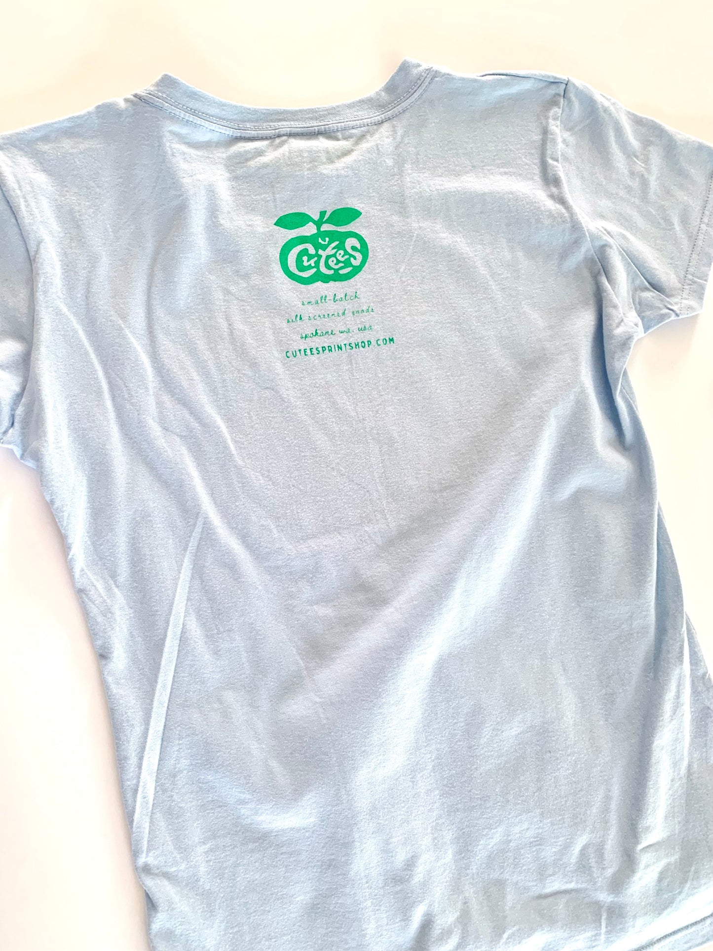 Cutees Fruit Light Blue Logo Tee, Cute Fit