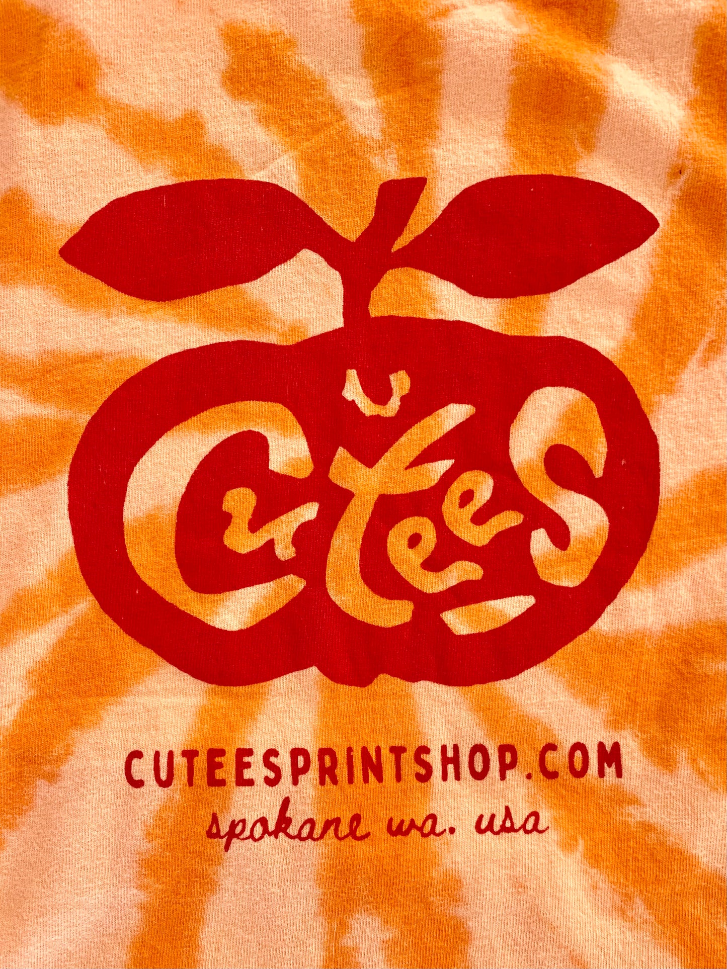 Cutees Kids' Original Logo Tee in Orangesicle Tie-Dye