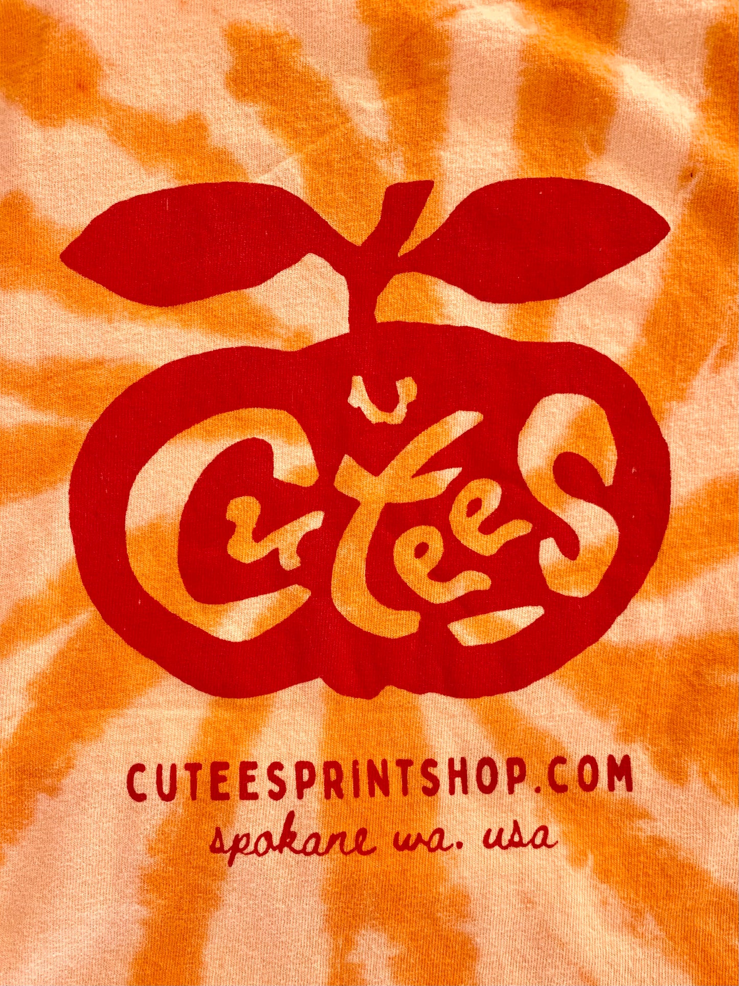 Cutees Kids' Original Logo Tee in Orangesicle Tie-Dye