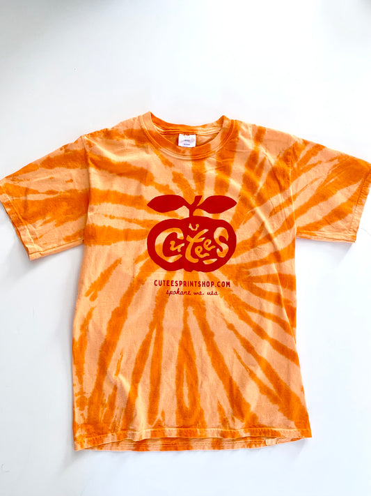 Cutees Kids' Original Logo Tee in Orangesicle Tie-Dye