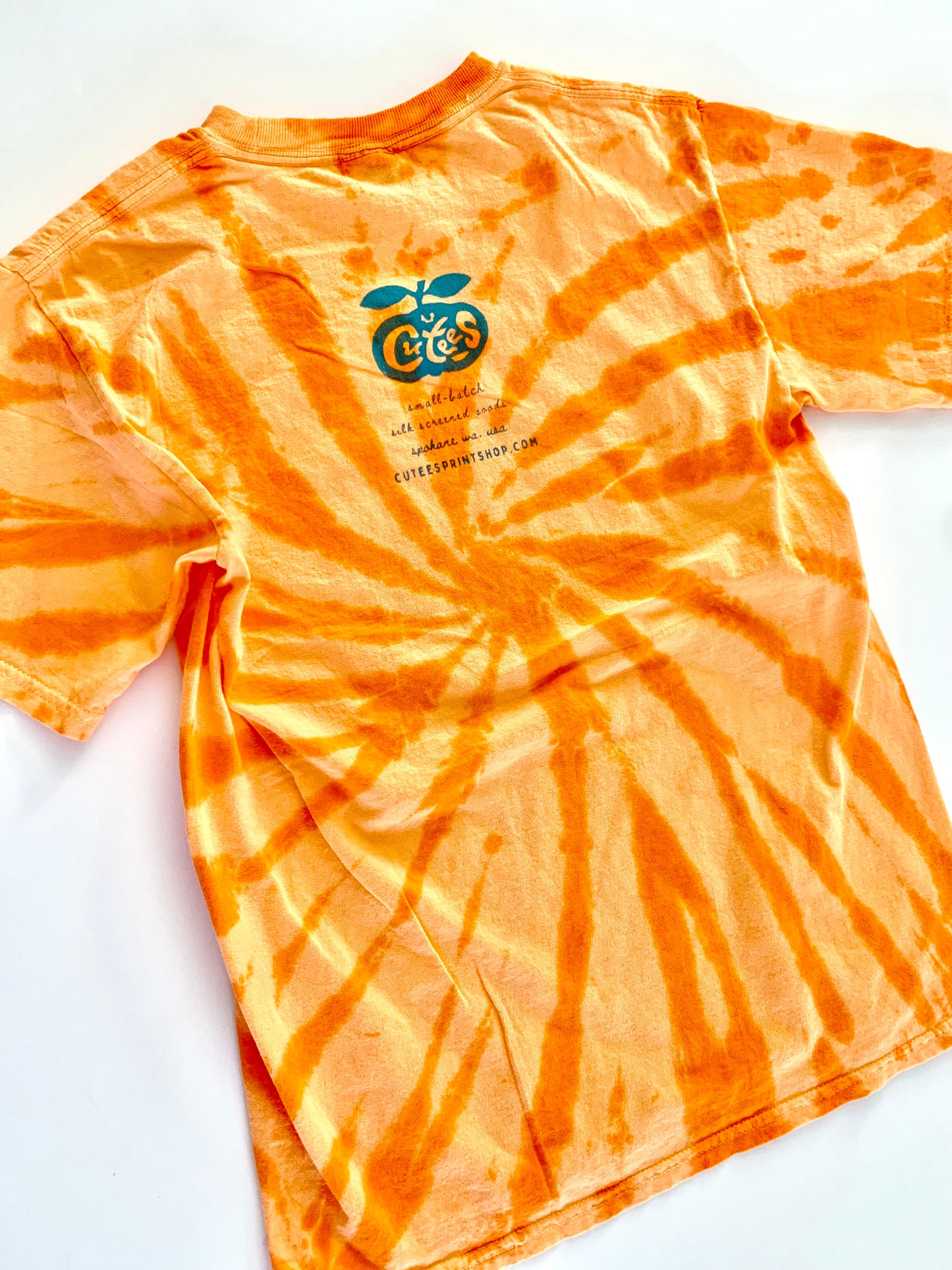 Cutees Kids' Original Logo Tee in Orangesicle Tie-Dye