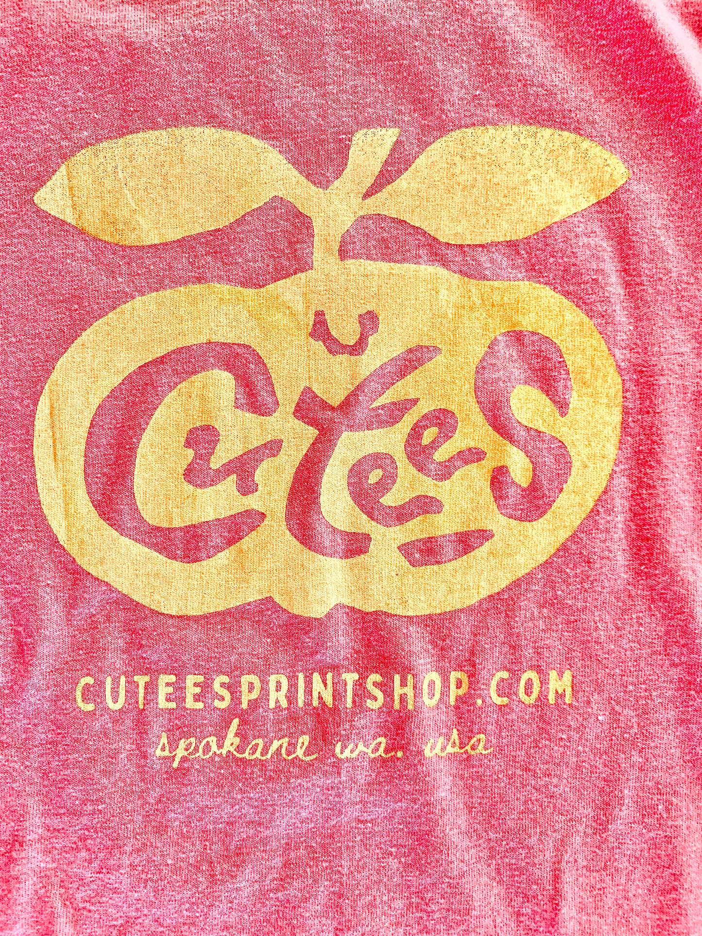 Cutees Original Logo Tee in Neon Pink + Sherbert, Every-body Fit