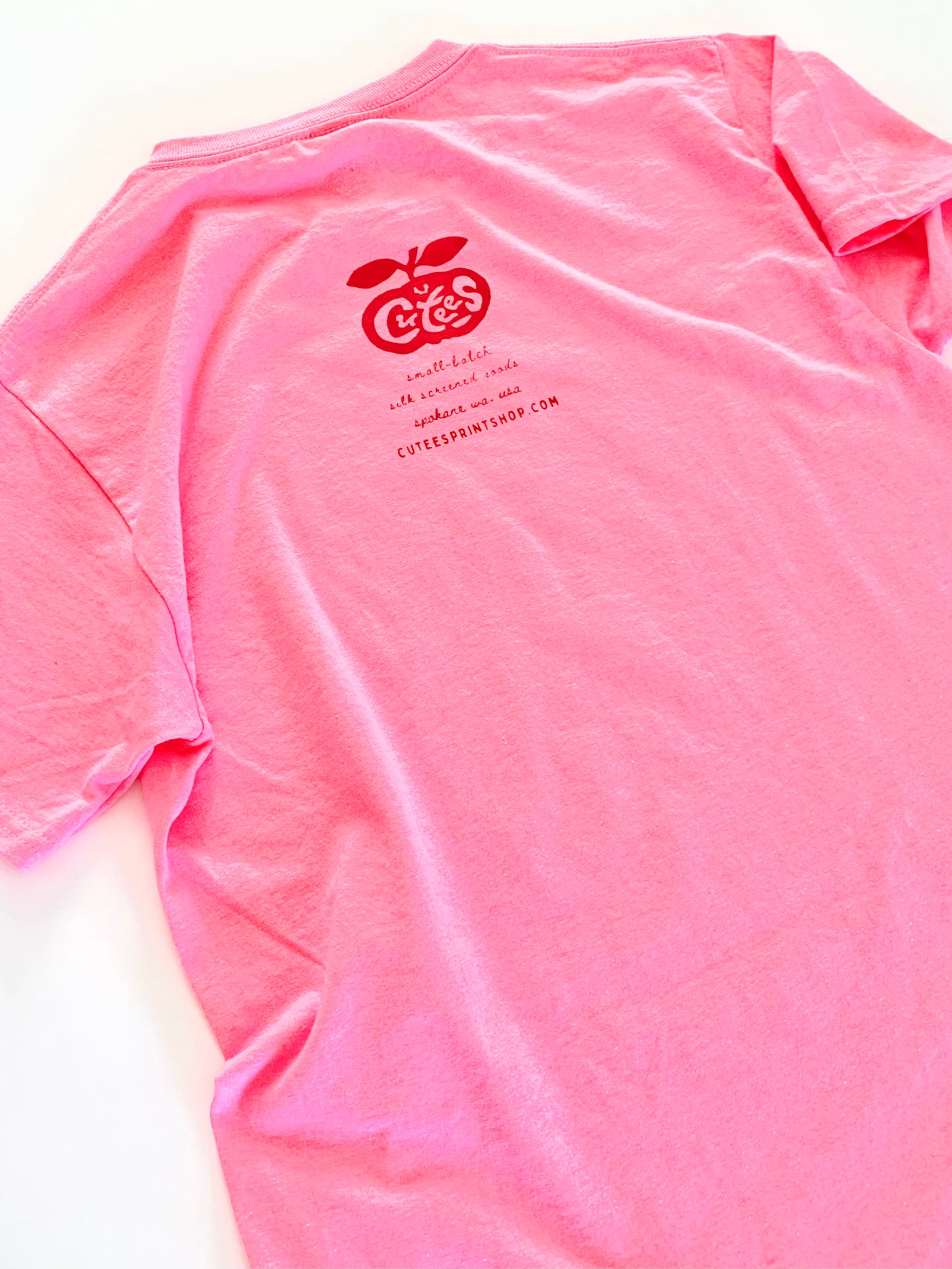 Cutees Kids' Original Logo Tee in Neon Pink + Sherbert